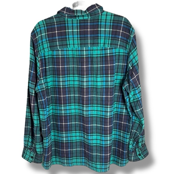 PacSun Playboy Teal Flannel Button Down Size Medium Cabincore - Picture 9 of 9